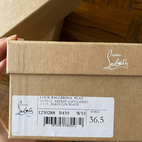 Christian Louboutin Lock Ballerina Flats, Patent, Black, 36.5 - Picture 9 of 11